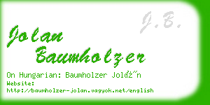 jolan baumholzer business card